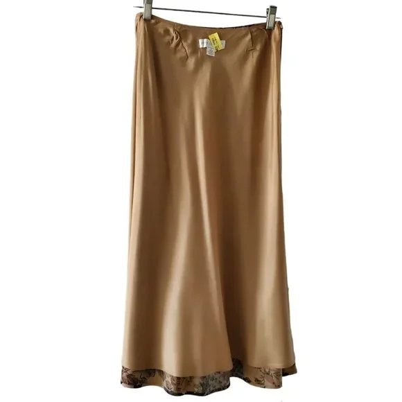 Petite Sophisticate Floral Maxi Skirt | Like New | 2P | Tan Red Gold Smokey Blue - Picture 8 of 13